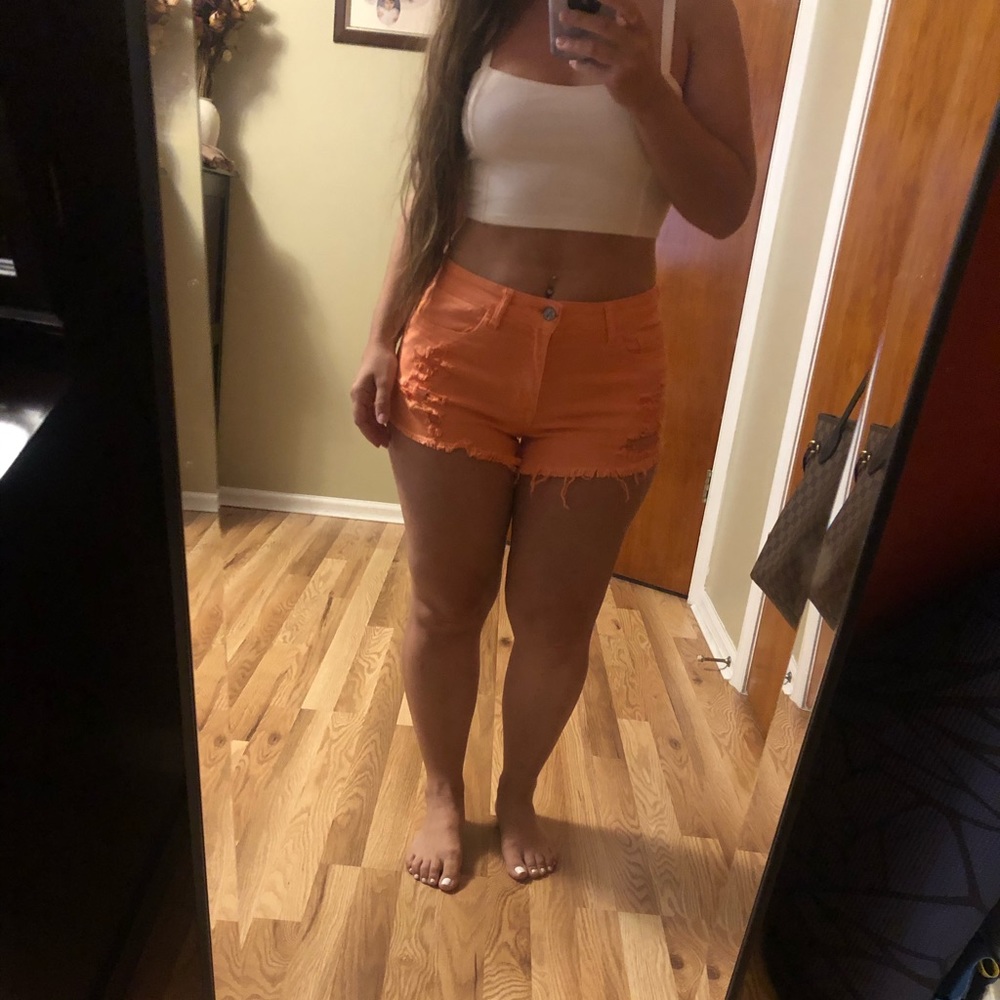 Bright orange shorts